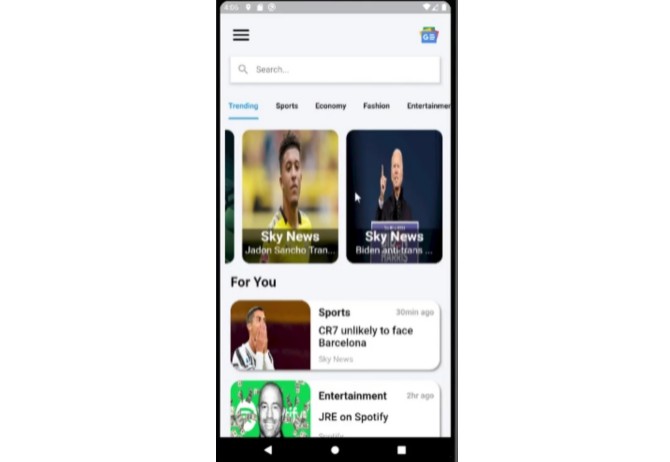 Redesigned the ui of google news app with flutter
