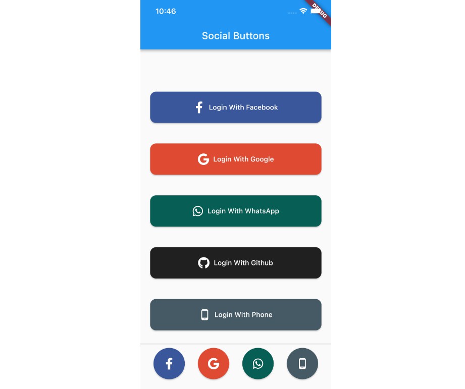 Flutter Social Button - A flutter package to create social media login buttons easily to any flutter app