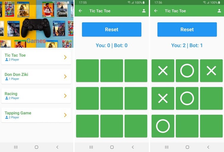 Simple games created in flutter