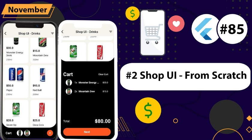 Build a clean and elegant Shop UI design for your Flutter app