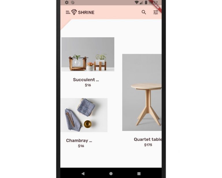 E-commerce app that sells clothing and home goods