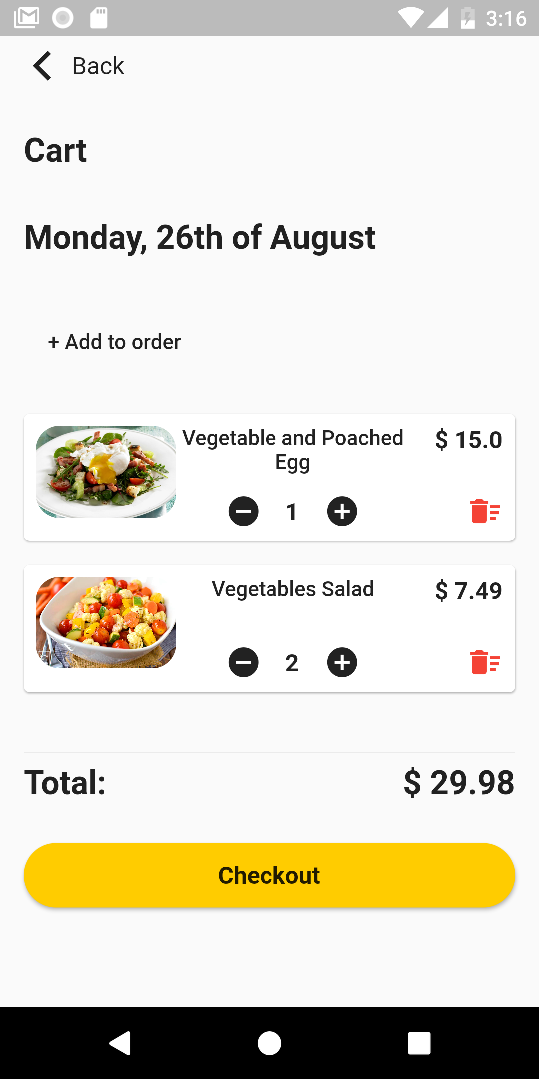 Food ordering app UI design For Flutter