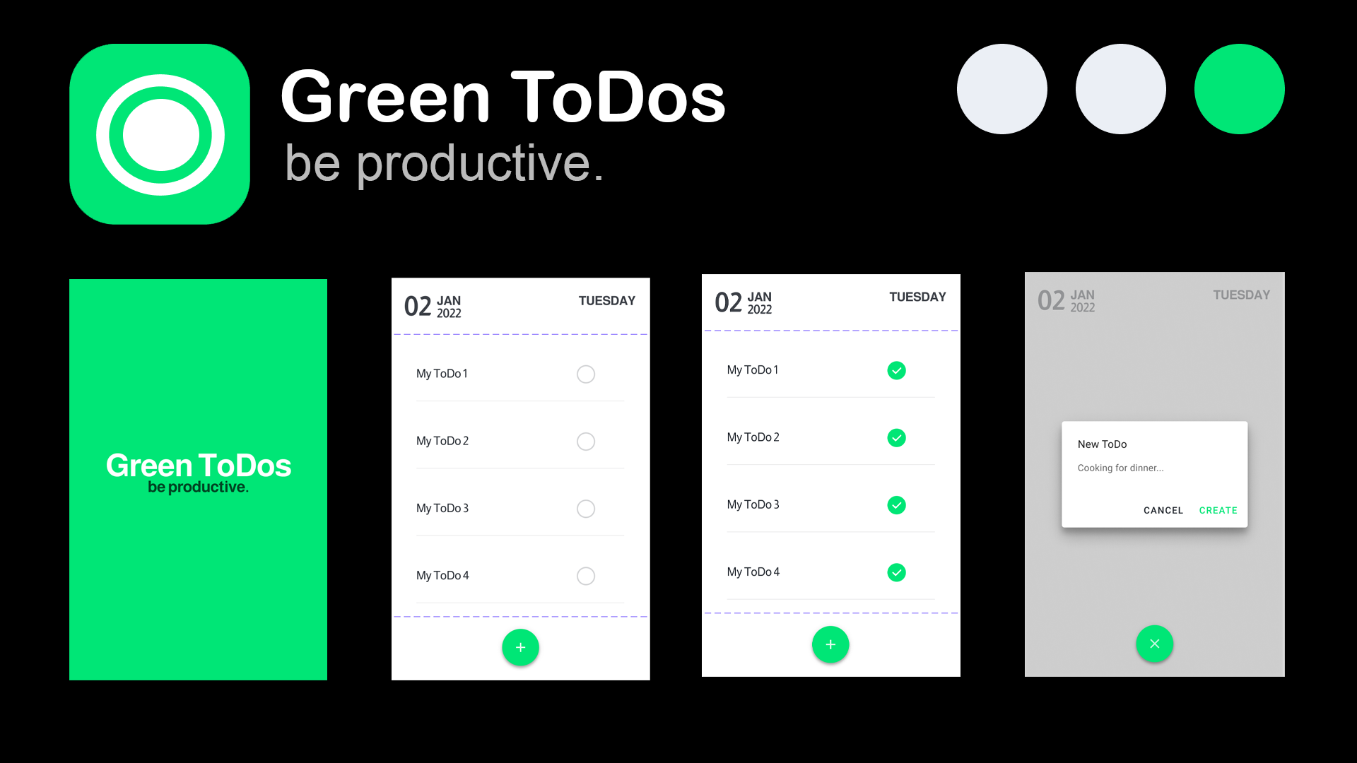 A simple and clean designed todo app. Green ToDos.