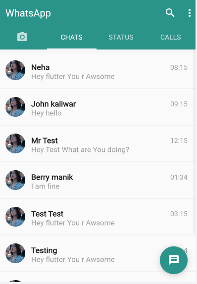 WhatApp UI clone in flutter