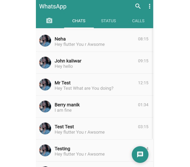 WhatApp UI clone in flutter