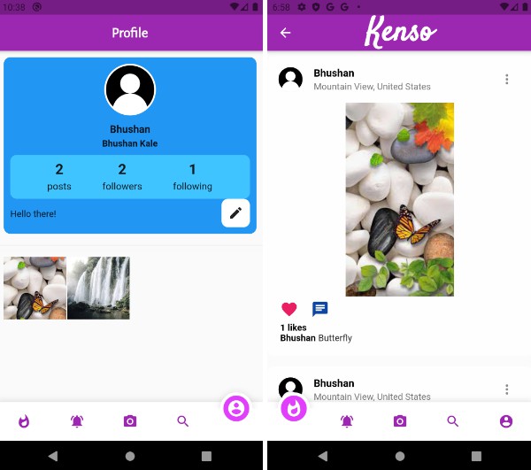 Kenso - A fully functional social media app with multiple features built with flutter and dart