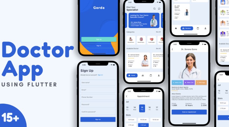 Ready for Building Production-Ready Healthcare/ Doctor Consult Android and iOS app UI using Flutter