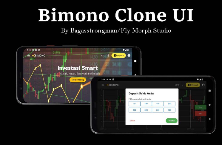 Bimono is flutter UI Clone from Binomo Trading Application