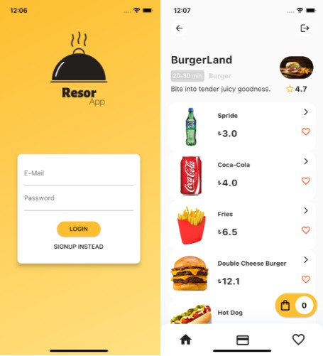 Resor Restaurant Order App With Flutter