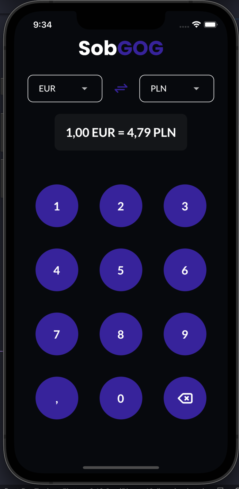 Currency Converter App with support for dark and light mode