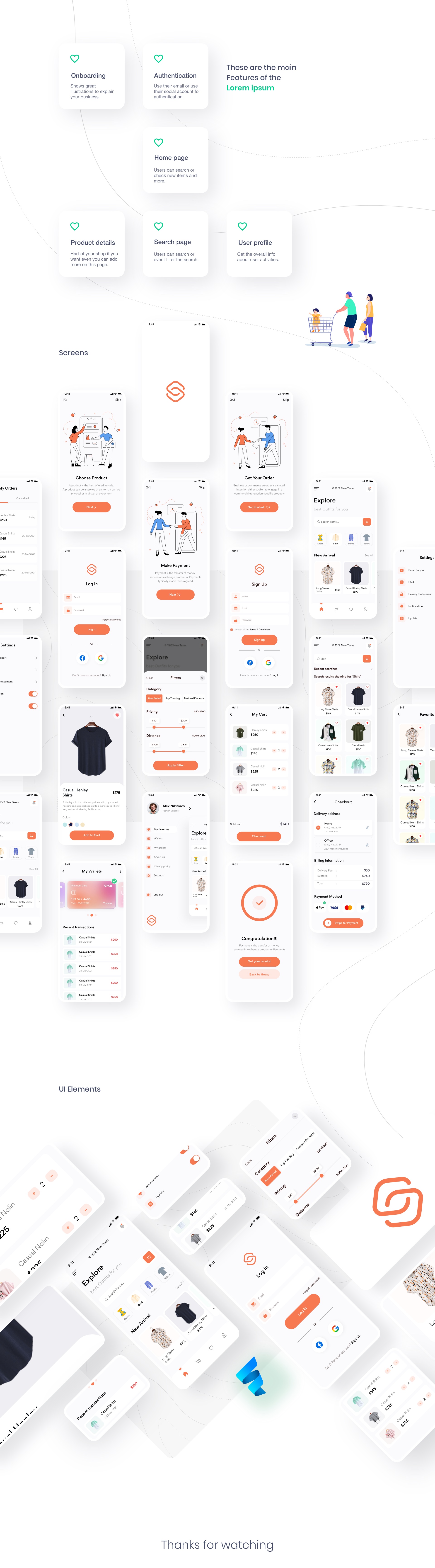 Flutter Shop UI Kit Comes With More Than 15 Screens