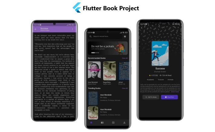 A responsive book app UI using flutter