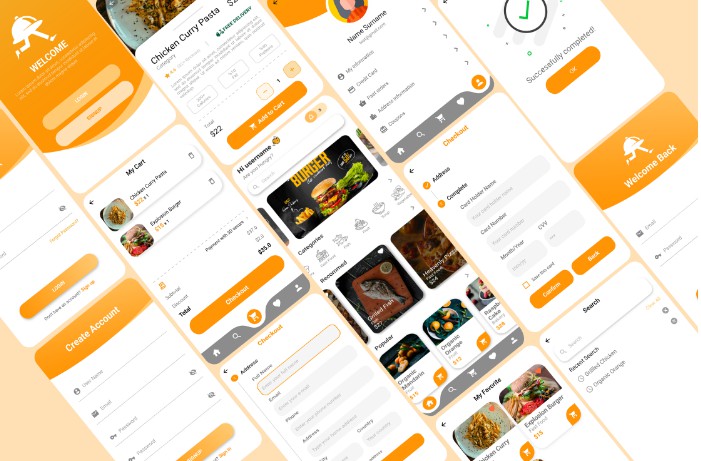 Food ordering app UI work with flutter