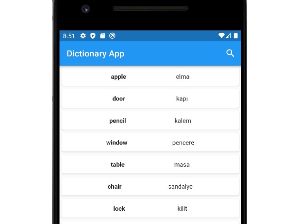 A Turkish-English dictionary app built with flutter