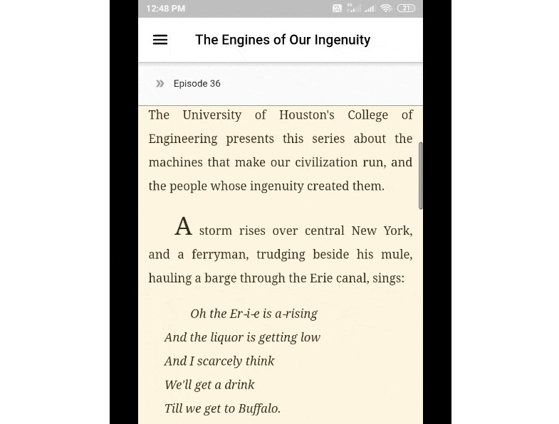 A Reader app for engines of ingenuity transcripts