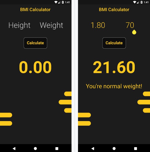 Flutter BMI Calculator App