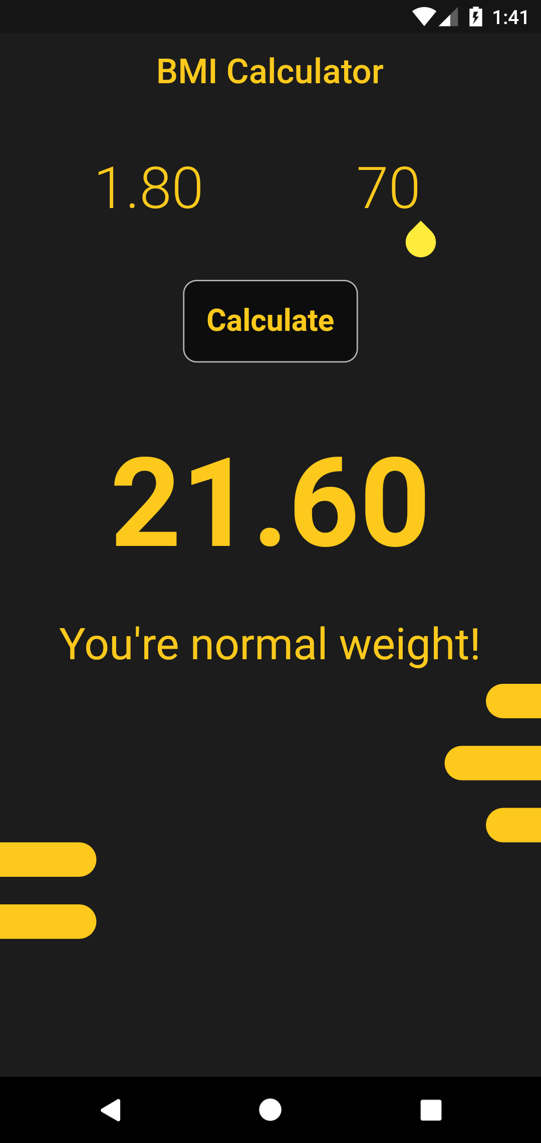 Flutter BMI Calculator App