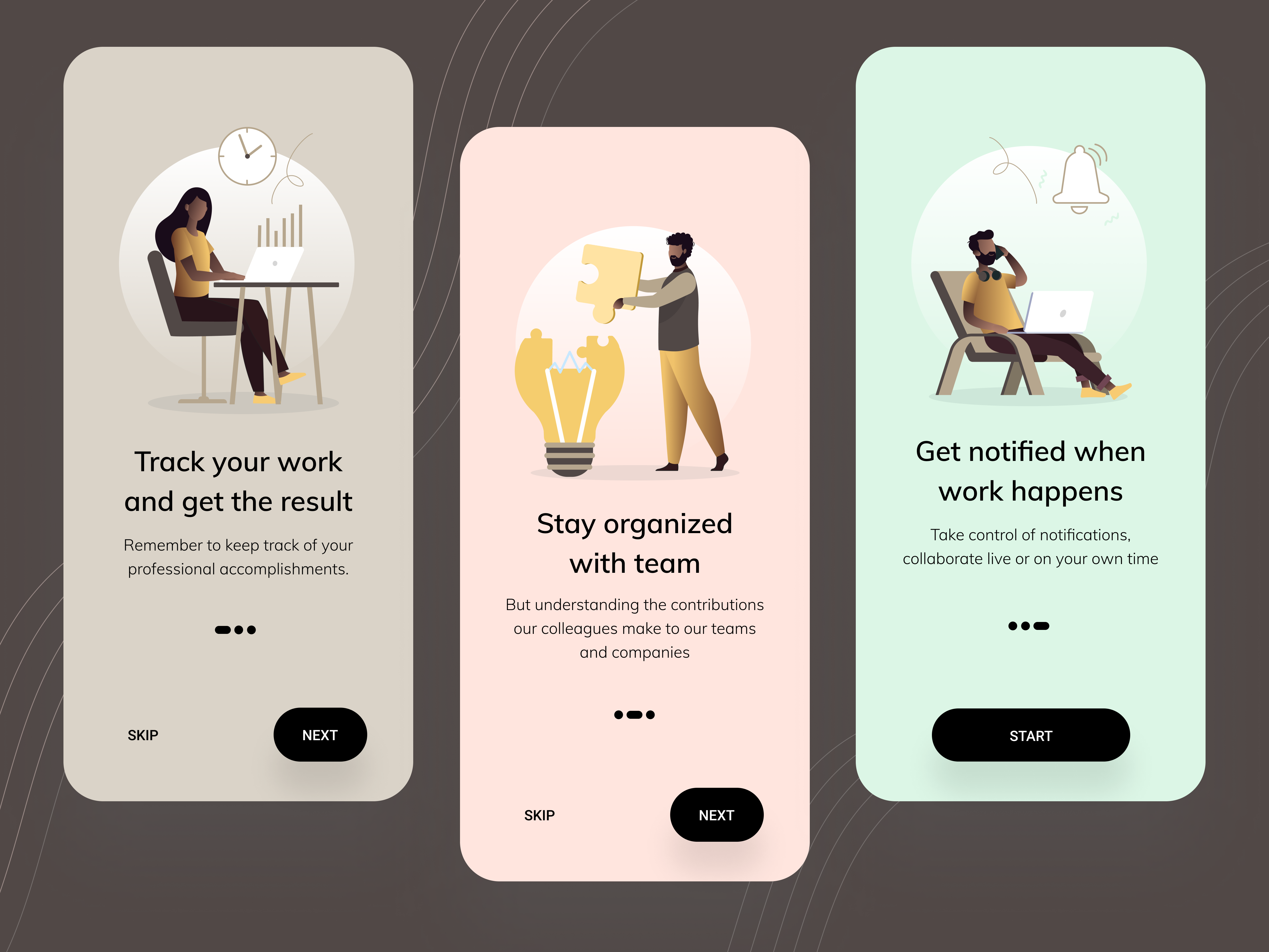 Onboarding screen UI using flutter, This project consist of three onboarding screens