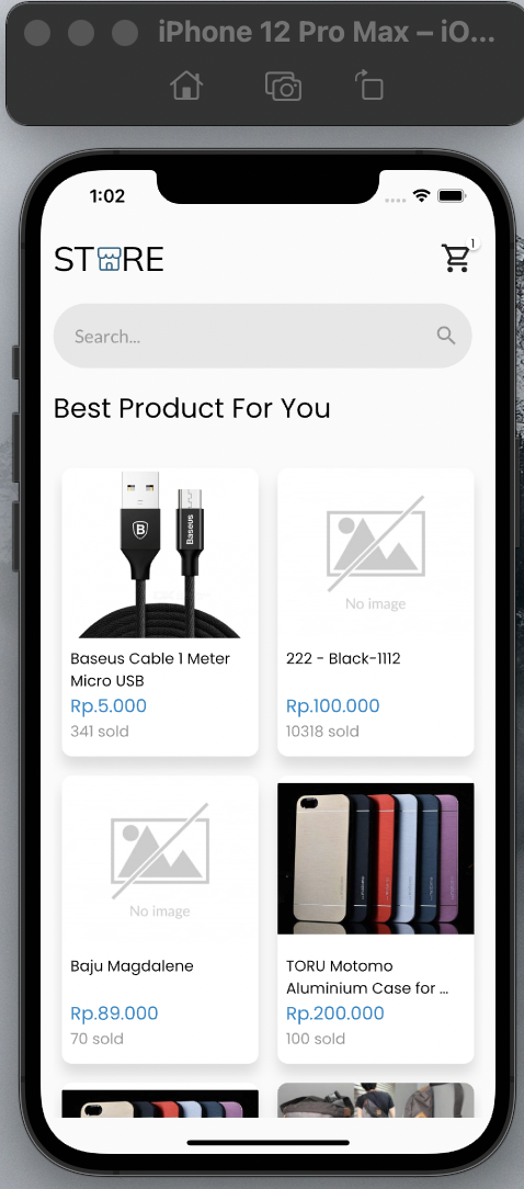 A flutter application that displays a list of products from the Elevenia API