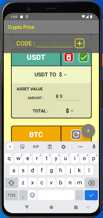 Flutter app to track the value of cryptocurrencies in different currencies