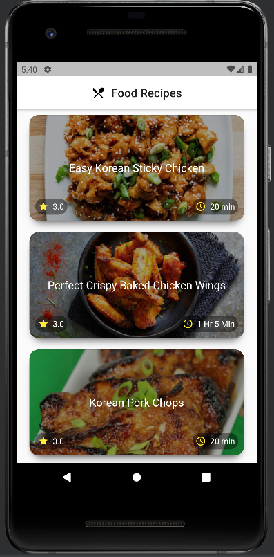 Recipe List App Built With Flutter