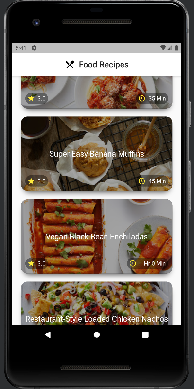 Recipe List App Built With Flutter