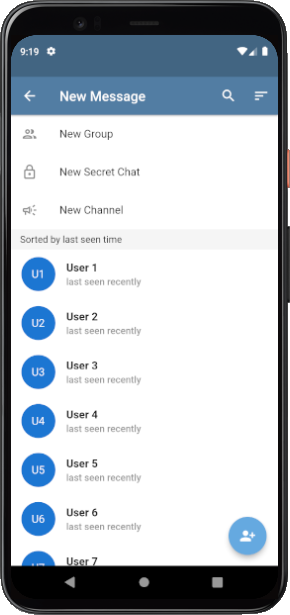 Telegram clone app built with flutter