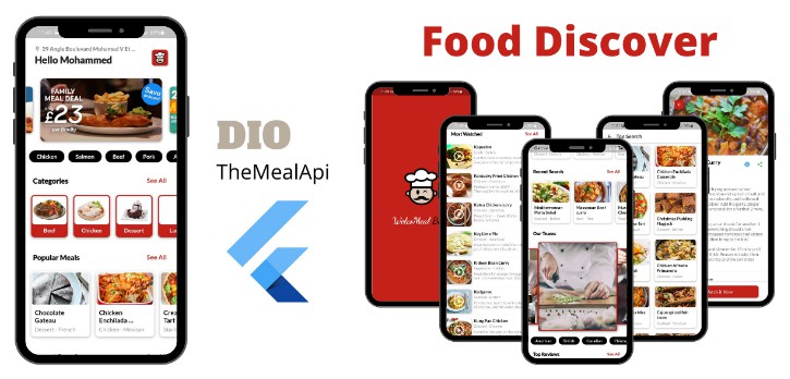Demo Food Application using Dio and TheMealApi Flutter