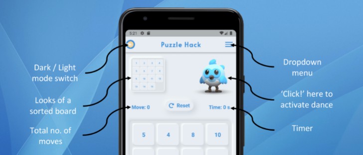 Flutter Puzzle Hack: A simple slide puzzle game, where the player has to arrange the squares into sorted order