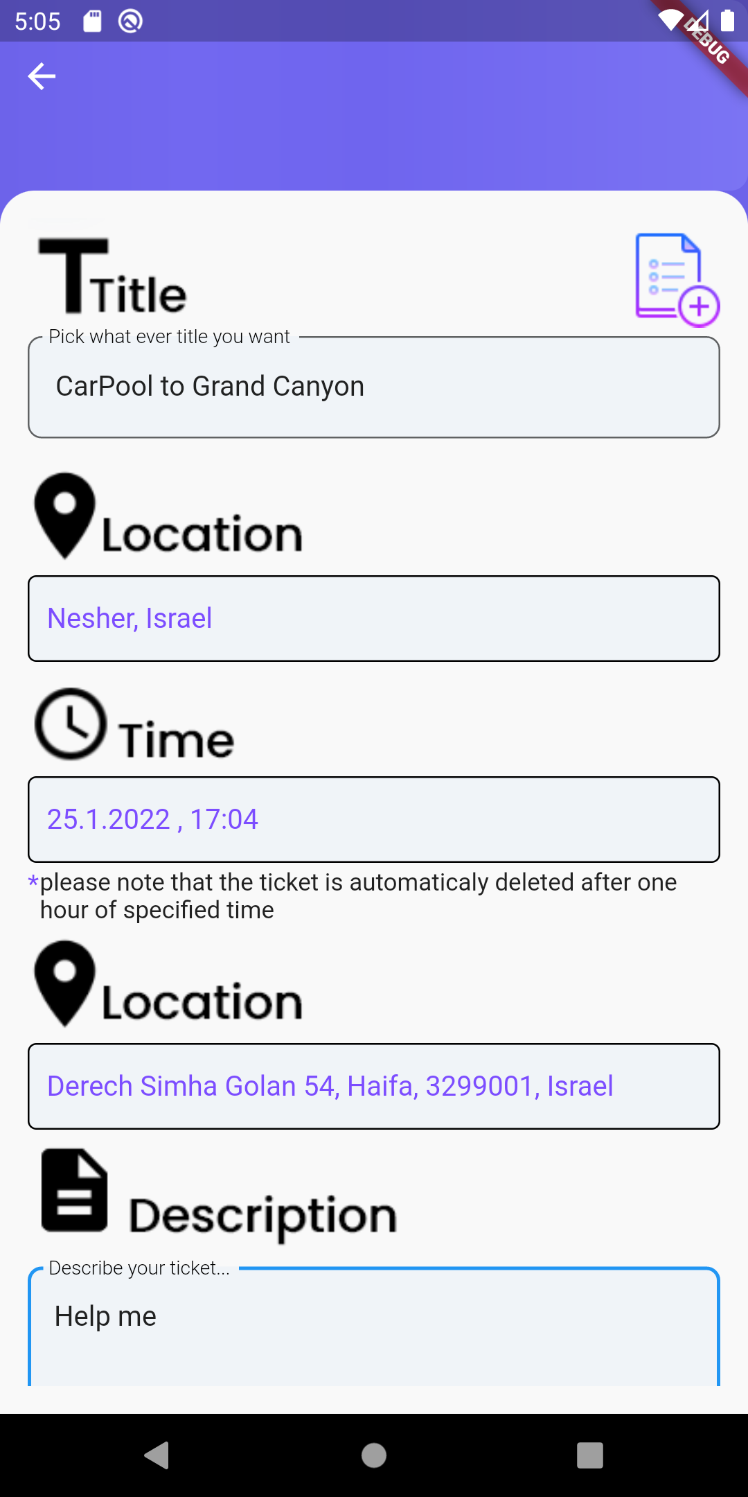 An application whose goal is to provide essential services for the Technion students