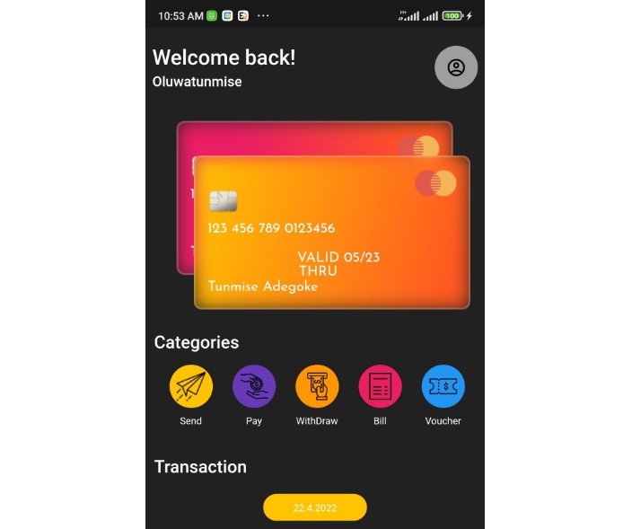 E Wallet UI Built with Flutter