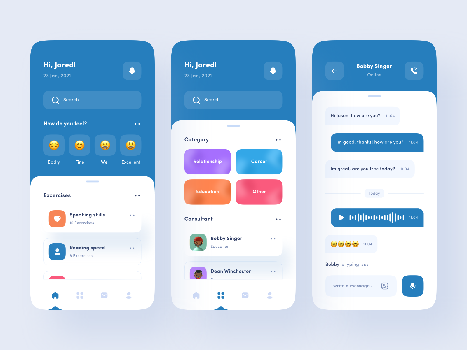 A Mental Health App UI using Flutter