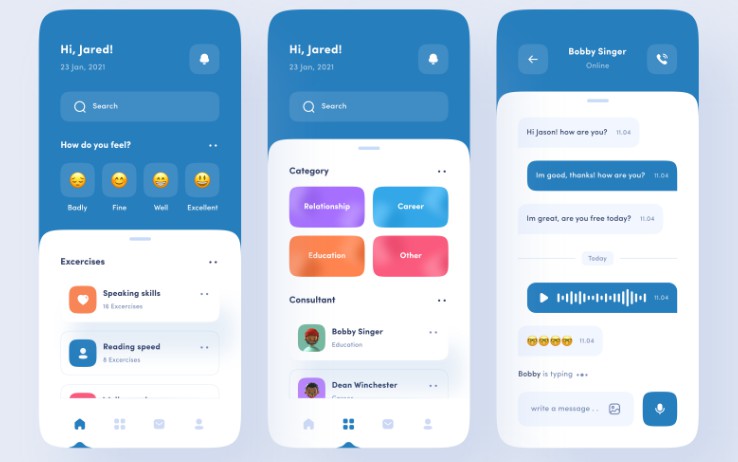 A Mental Health App UI using Flutter