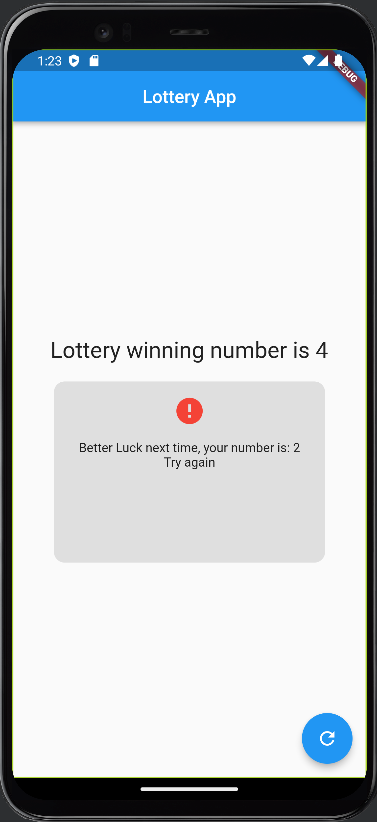Flutter Android Studio based Lottery App
