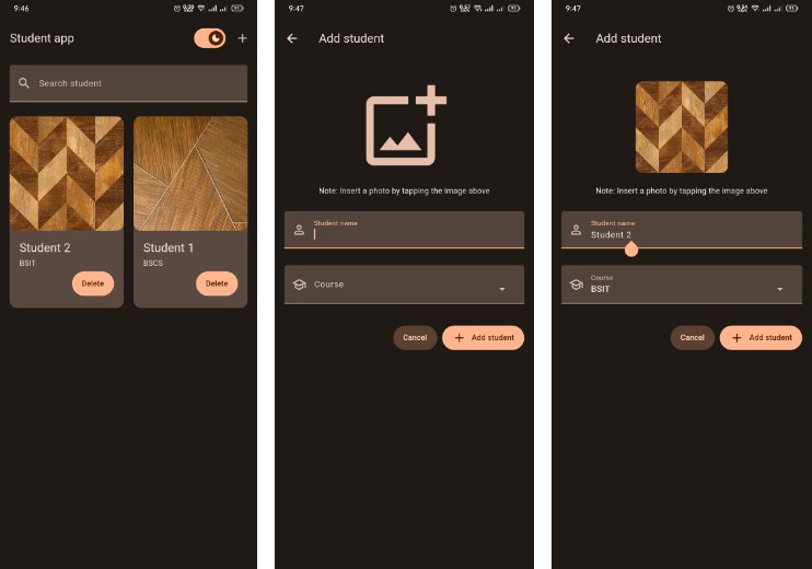 A student app, crafted with Flutter and Material 3 design