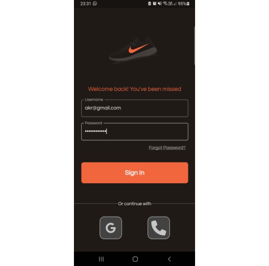 A shoes app UI in Flutter
