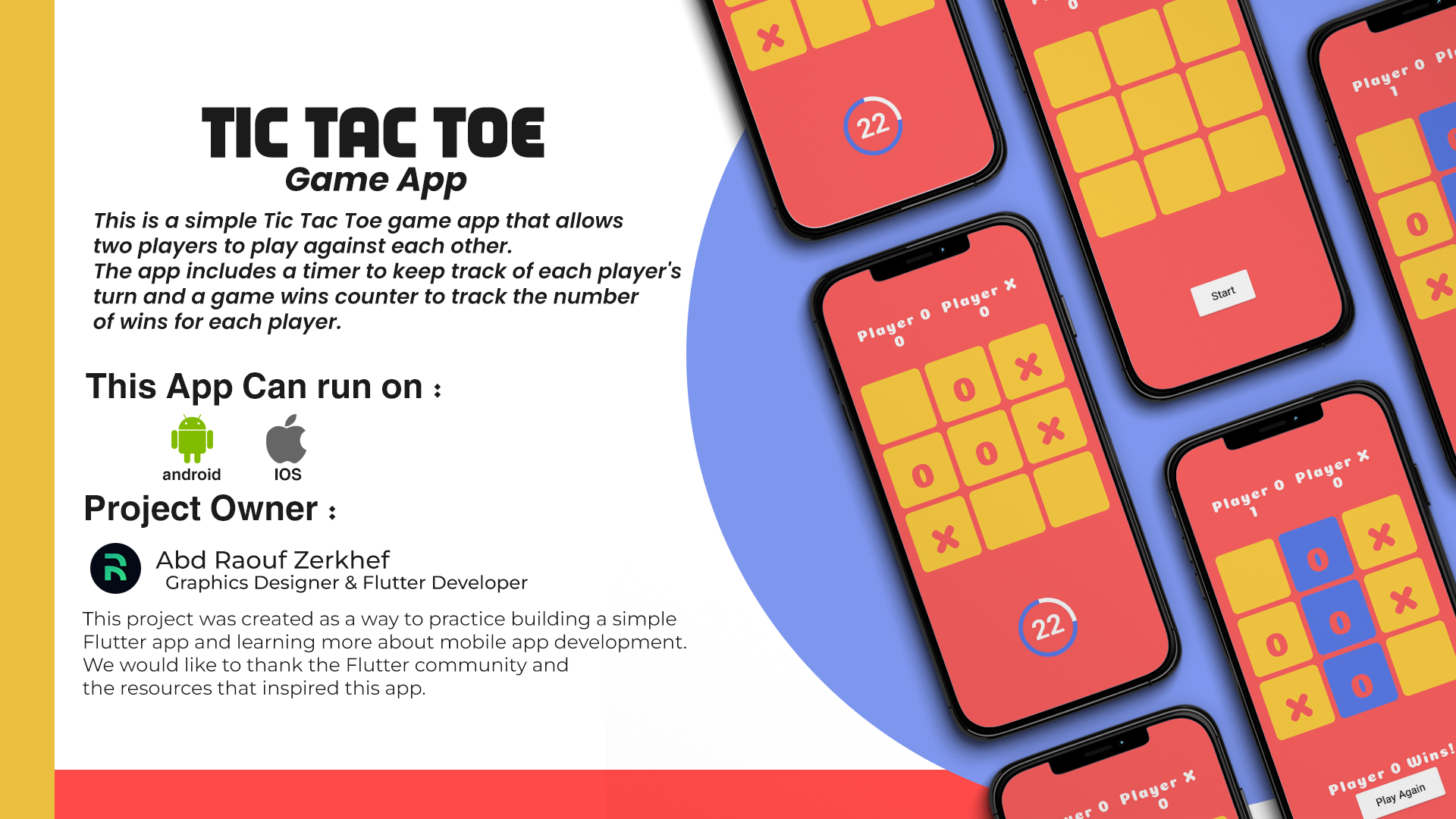 Tic Tac Toe Game App using Flutter