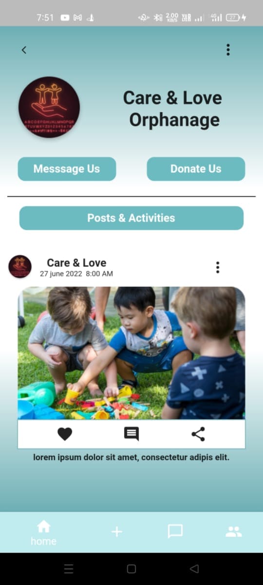 A flutter App made for the help purpose of old age home people and orphanage children
