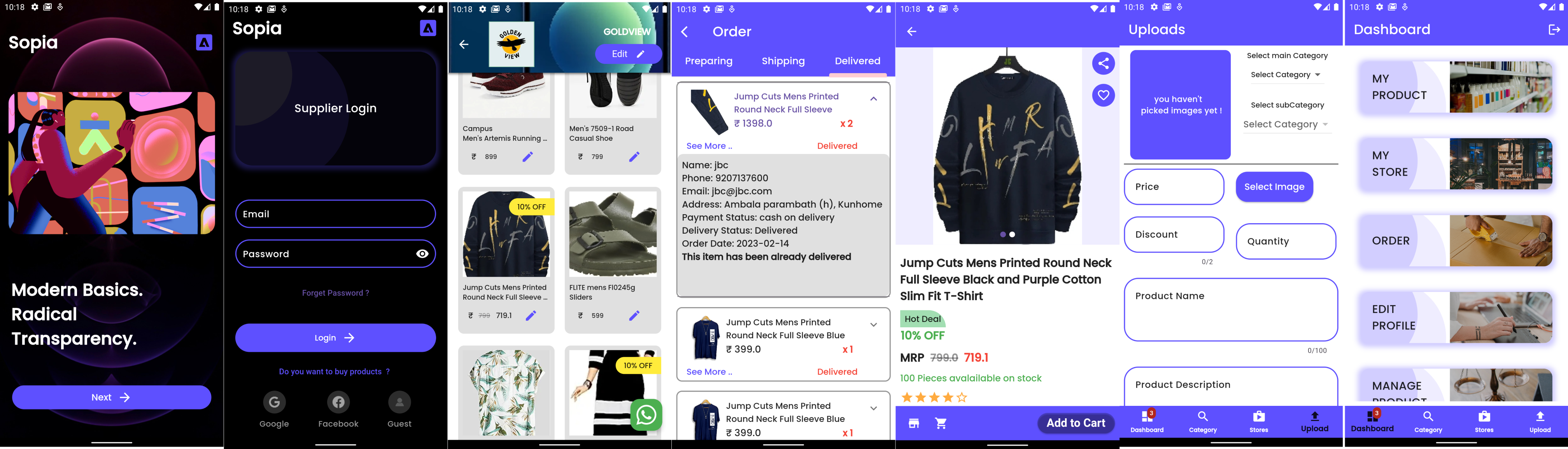 Multistore application made using flutter and firebase