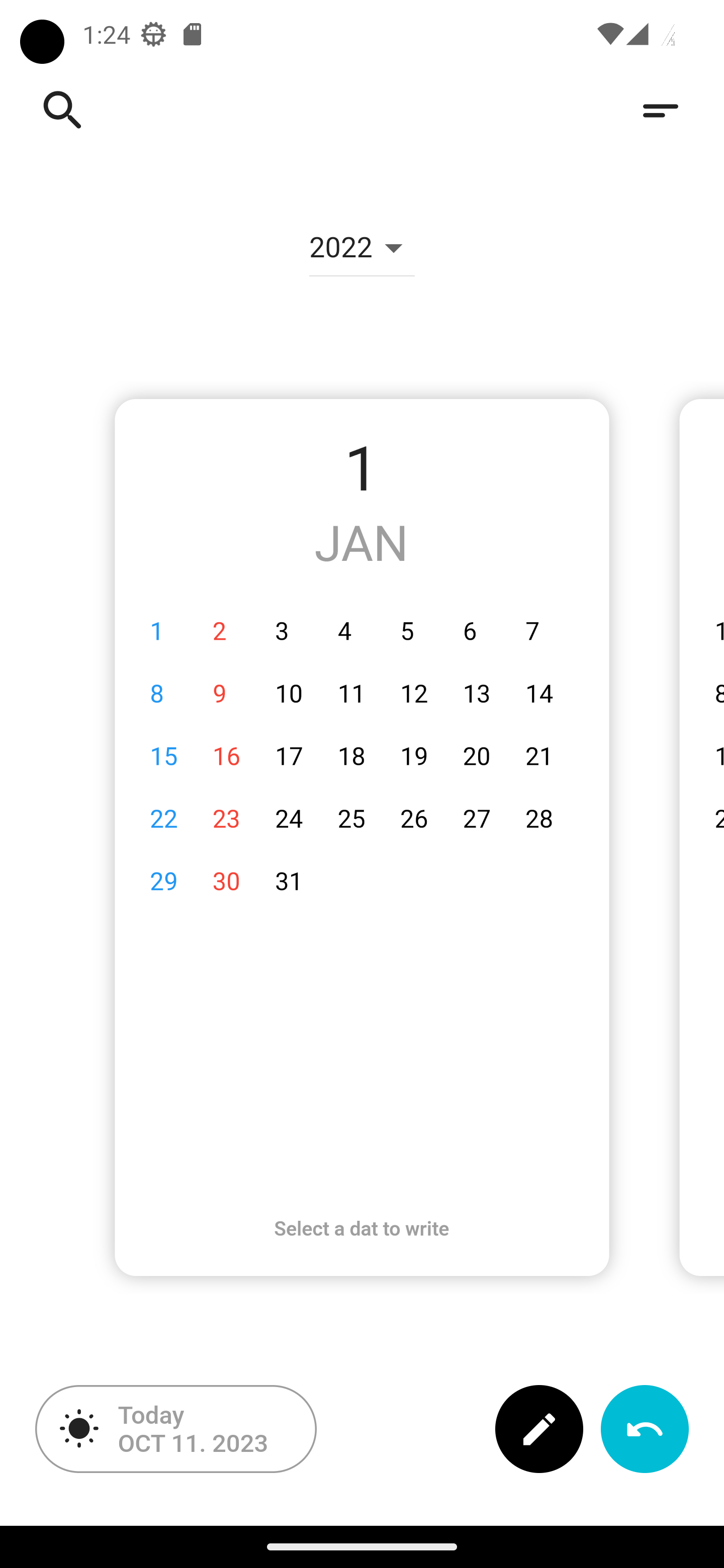 A calendar user interface design that features a clean and modern look