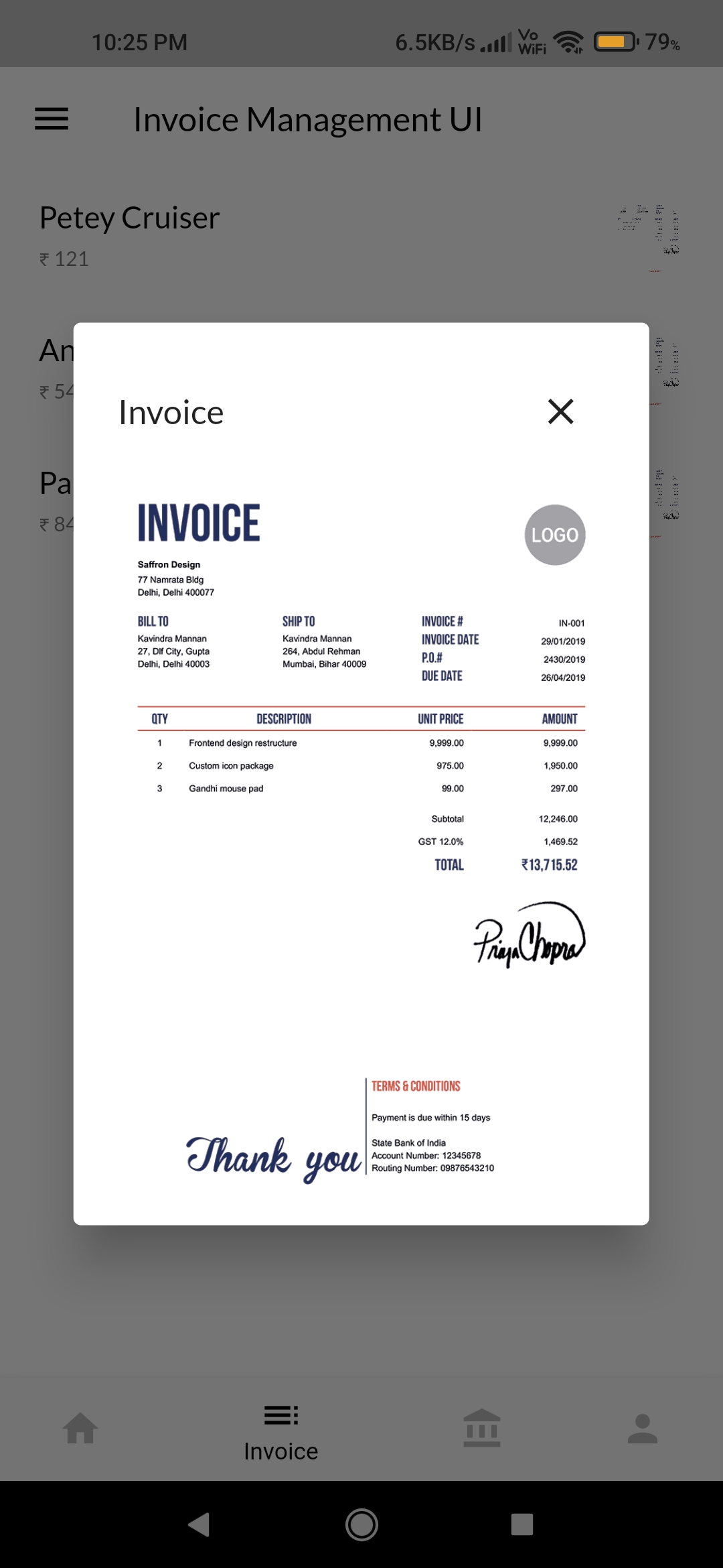 Invoice Management Application Using Flutter
