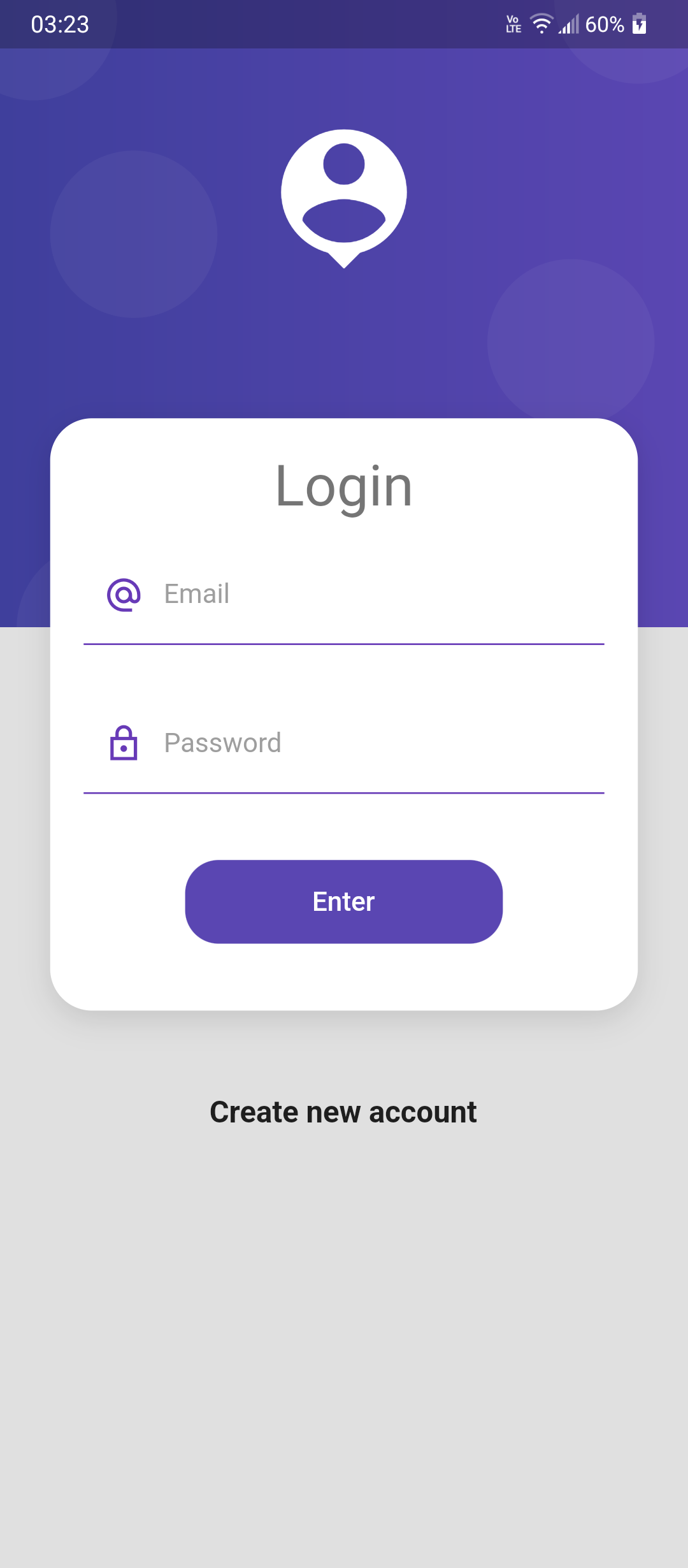 Flutter application that implements a complete login screen with fields validations