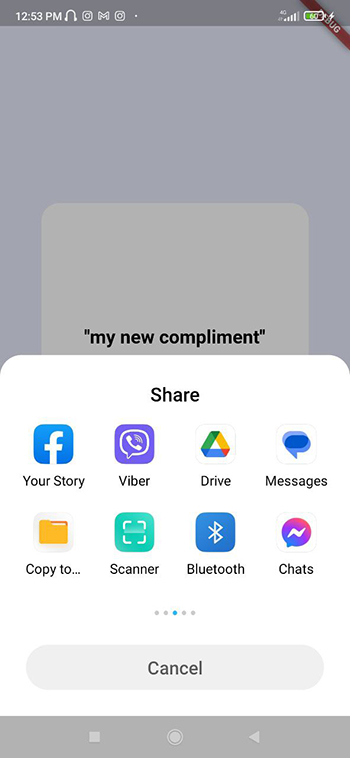 Flutter application for creating cards with compliments