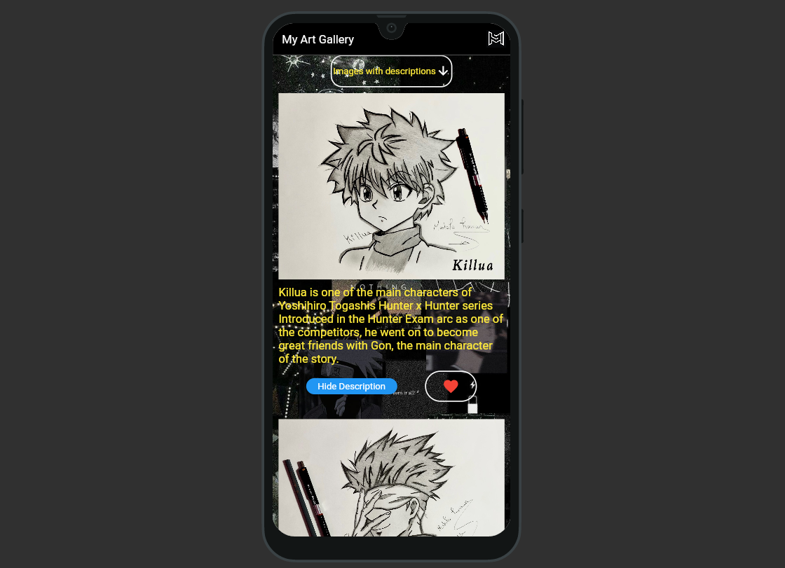 A simple art gallery app using flutter