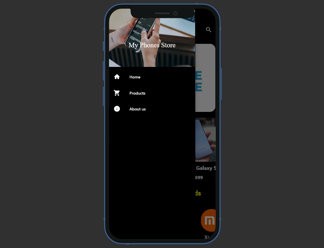 A Simple Phones Store App using Flutter