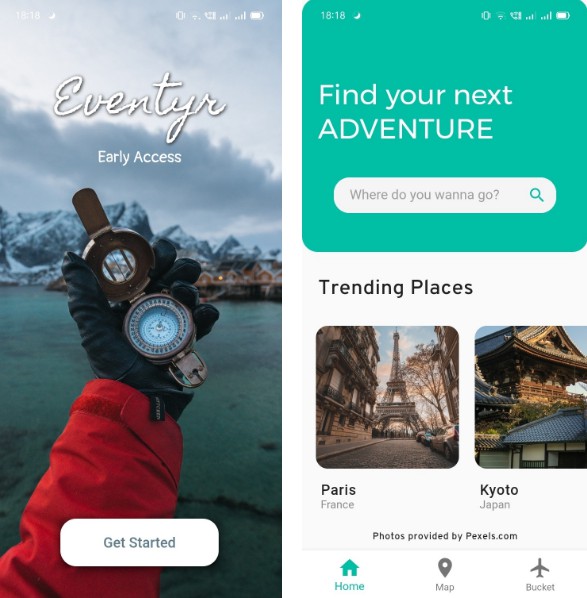 A smart travel bucket list android app developed using Flutter