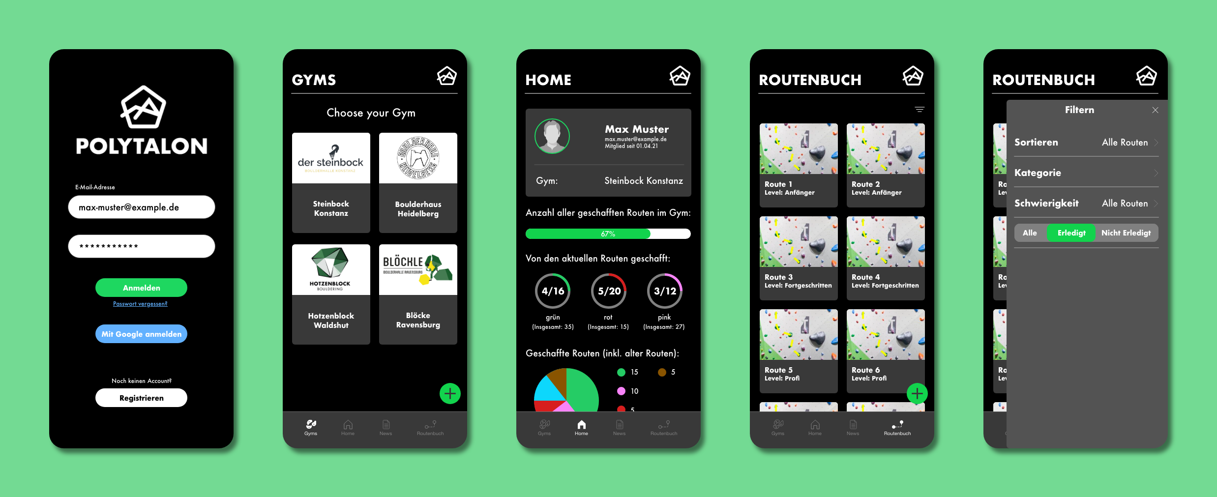 An app designed for climbing gyms and climbers alike