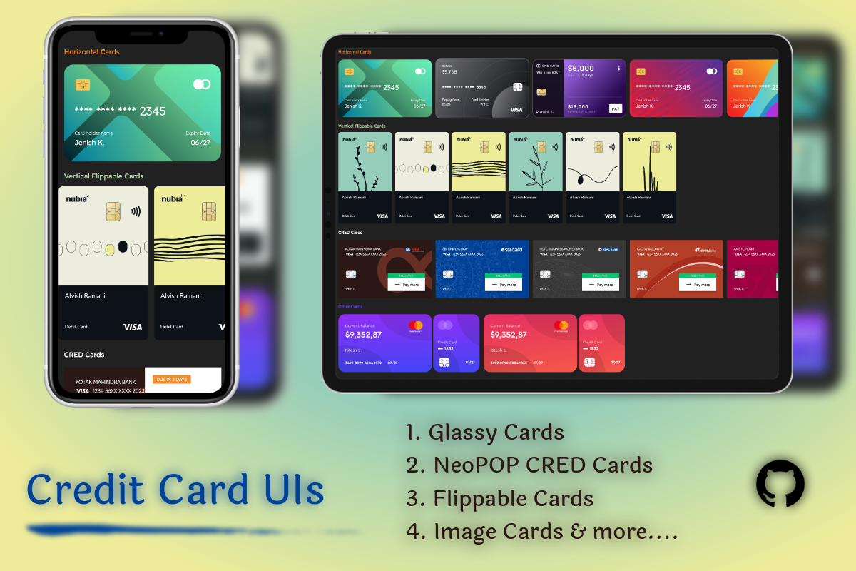 A Credit Cards UI built with Flutter