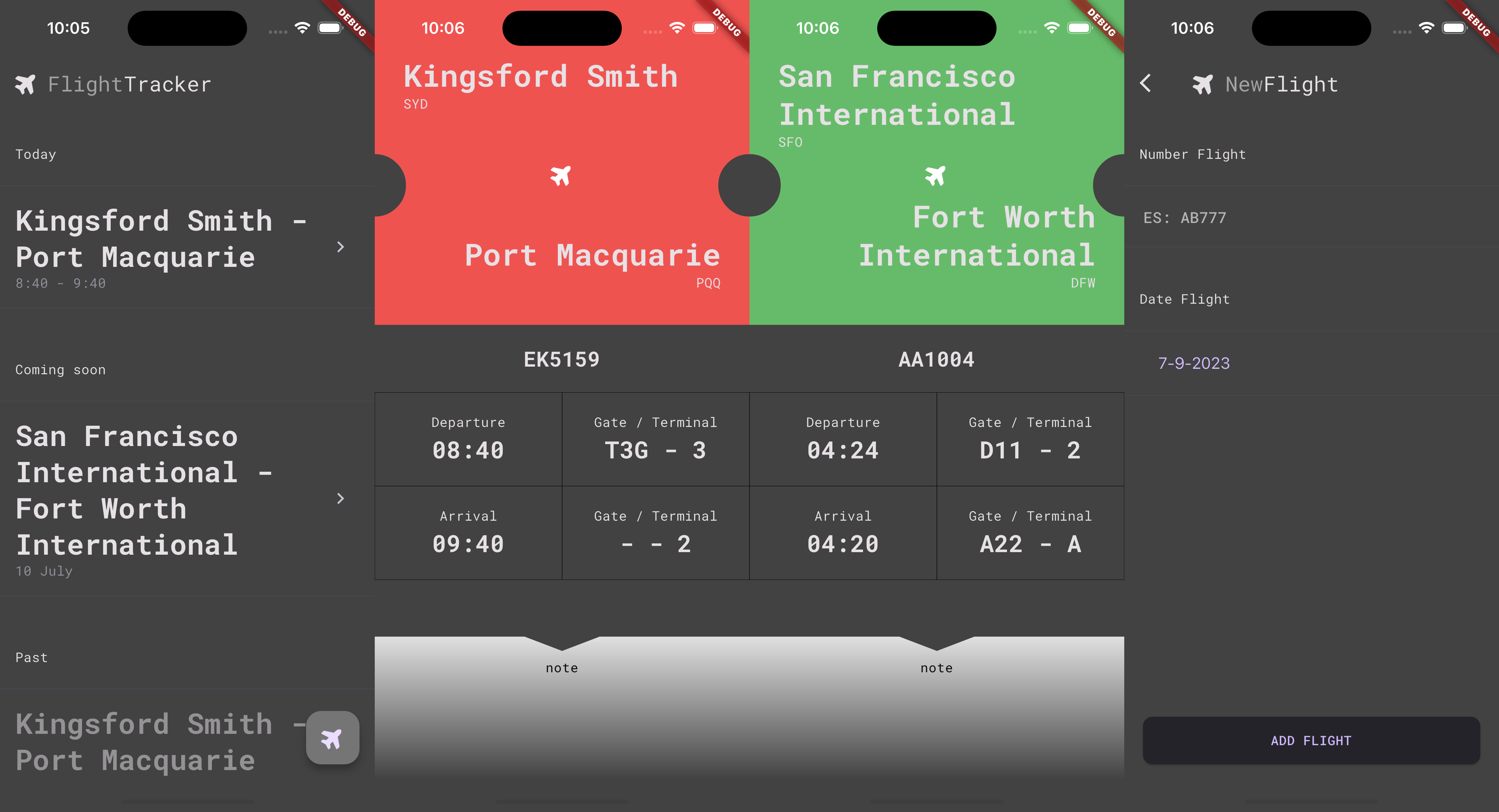 An app to check the status of flights