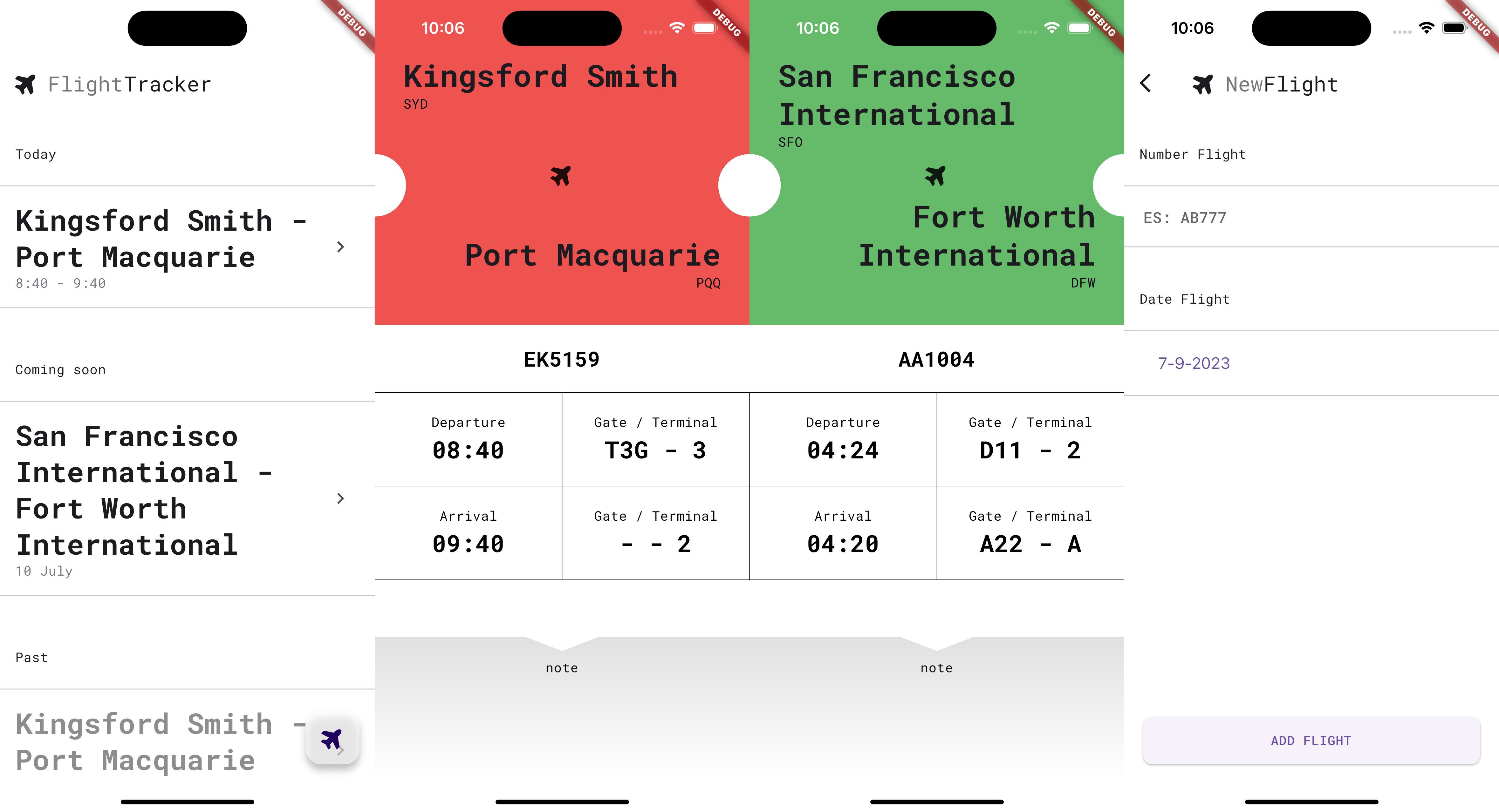 An app to check the status of flights